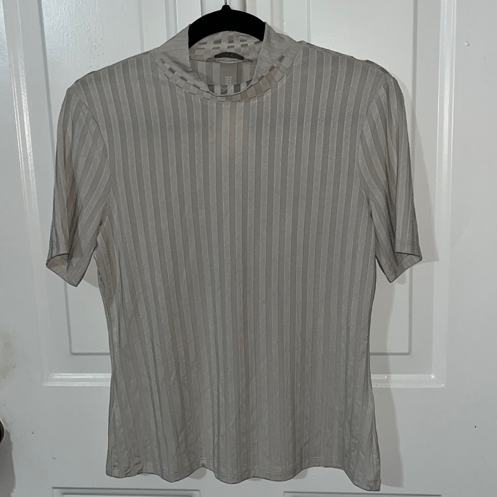 H&M Mock Neck Ribbed Shirt